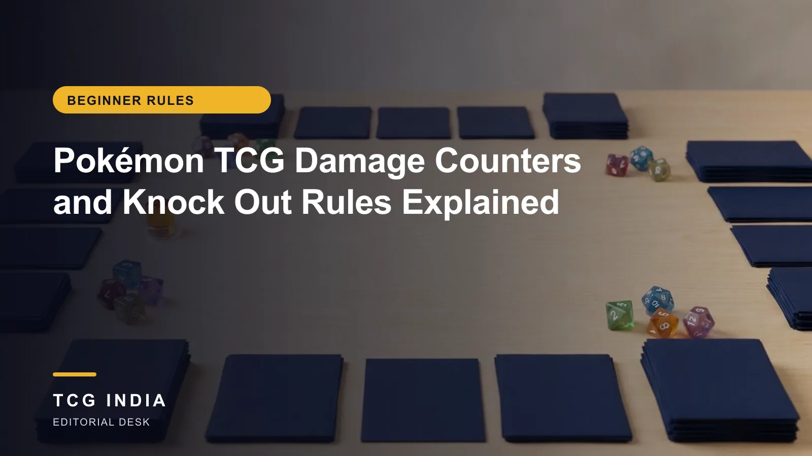 TCG India editorial cover: Pokémon TCG Damage Counters and Knock Out Rules Explained